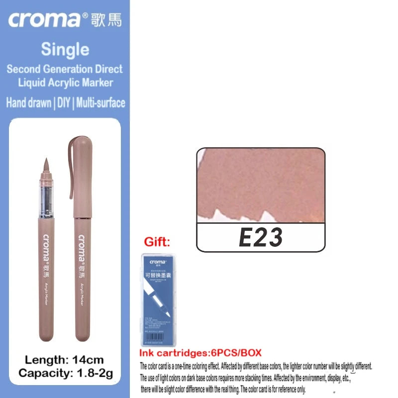 Croma 160/1 Colors Refillable Direct Liquid Acrylic Marker