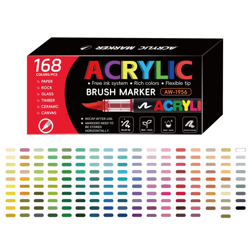 12-418 Colors Acrylic Paint Pen Markers Soft Brush