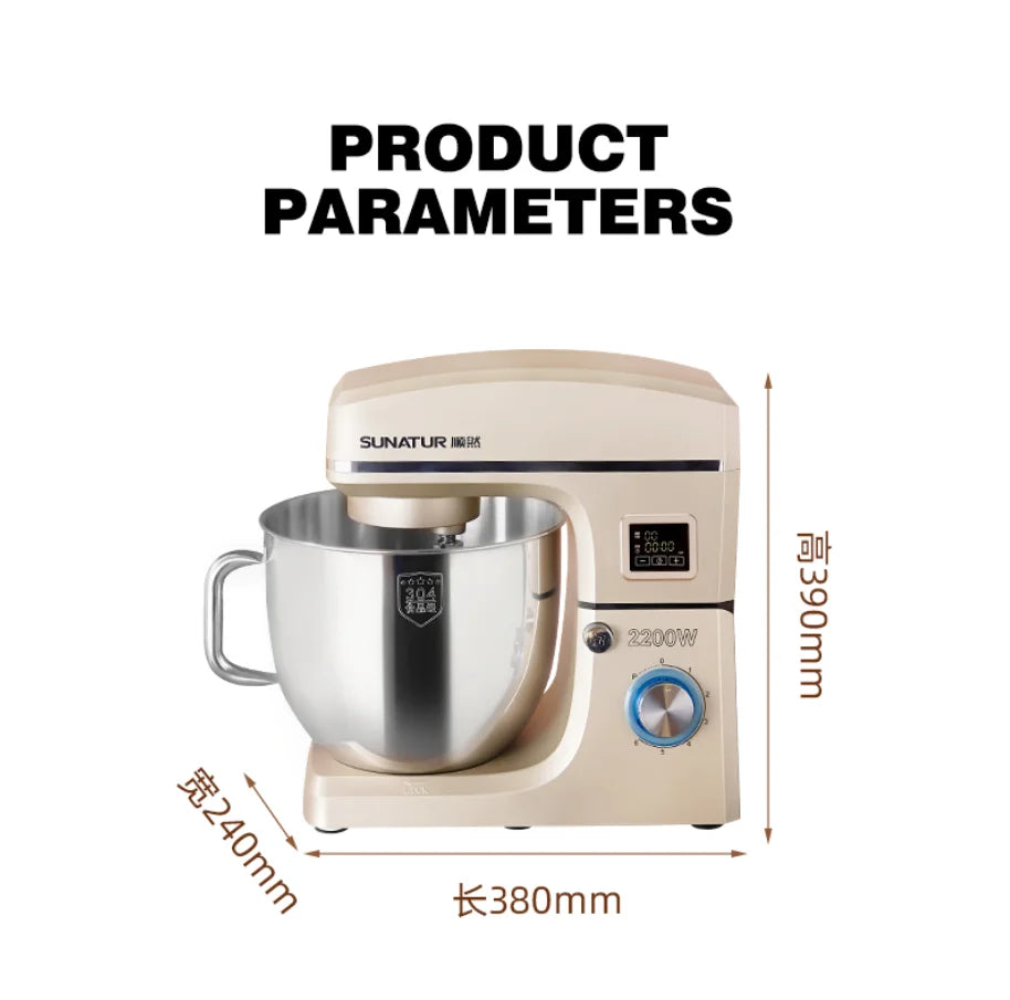 Sunatur 10l Stand Mixer 2200w Stainless Steel Bowl