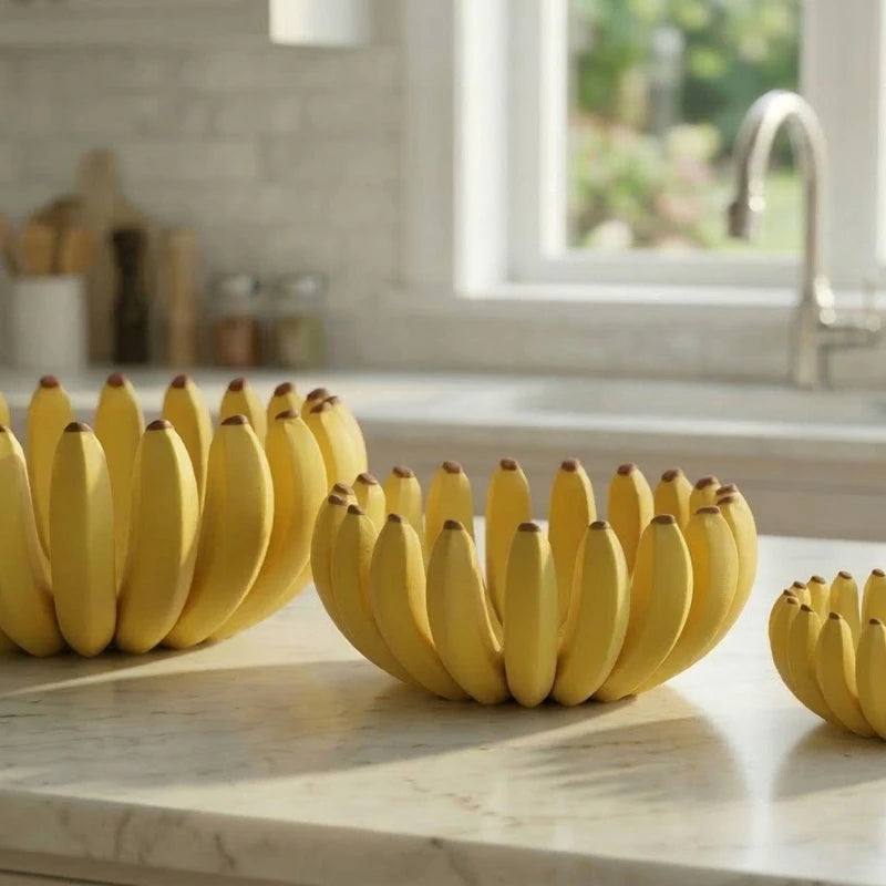 Unique Banana Shaped Fruit Bowl Counter Organizer Cute