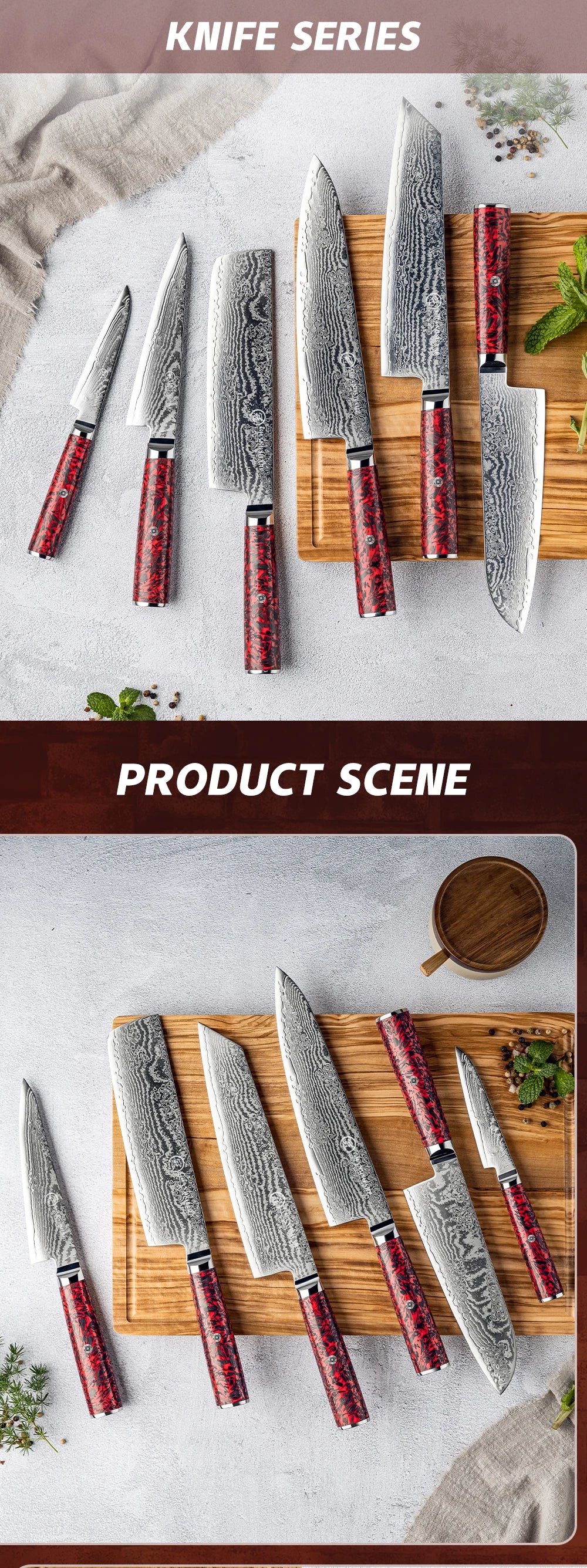 Grandsharp 1-6 Knives 67 Layers S35vn Powder Core