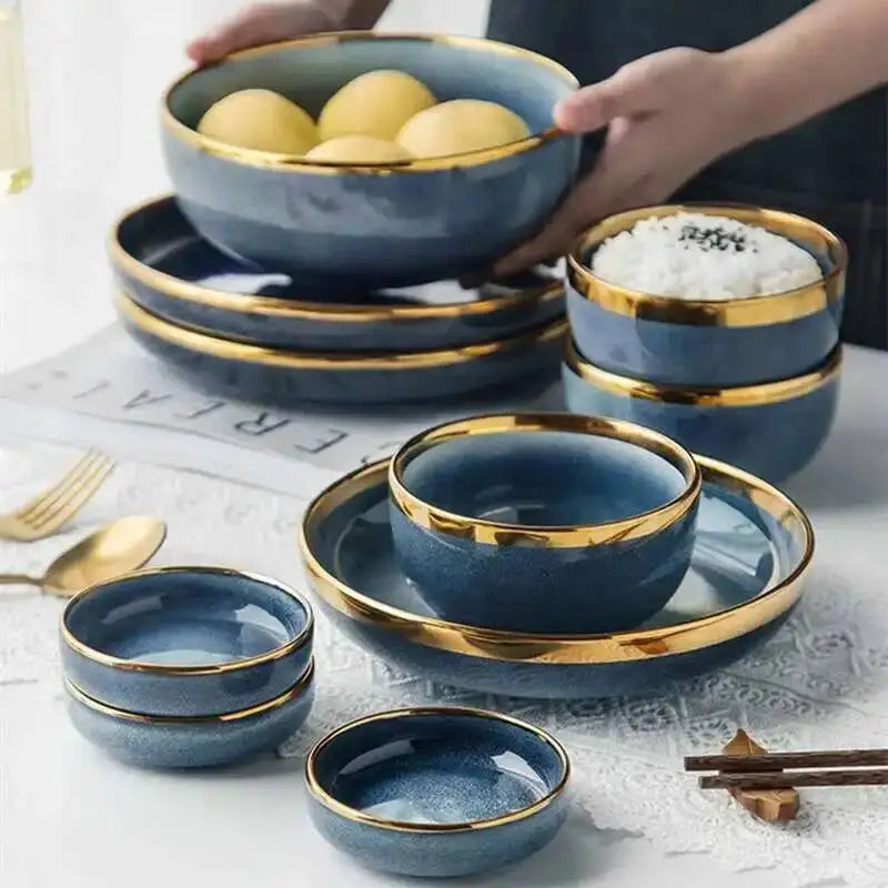 1pcs Ceramic Dishes Steak Dessert Dinner Plate Gradient