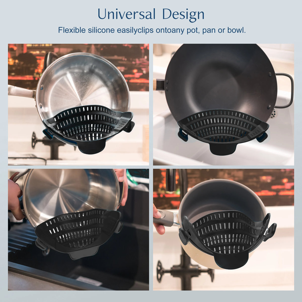 1pc Adjustable Silicone Clip On Strainer Pots Pot
