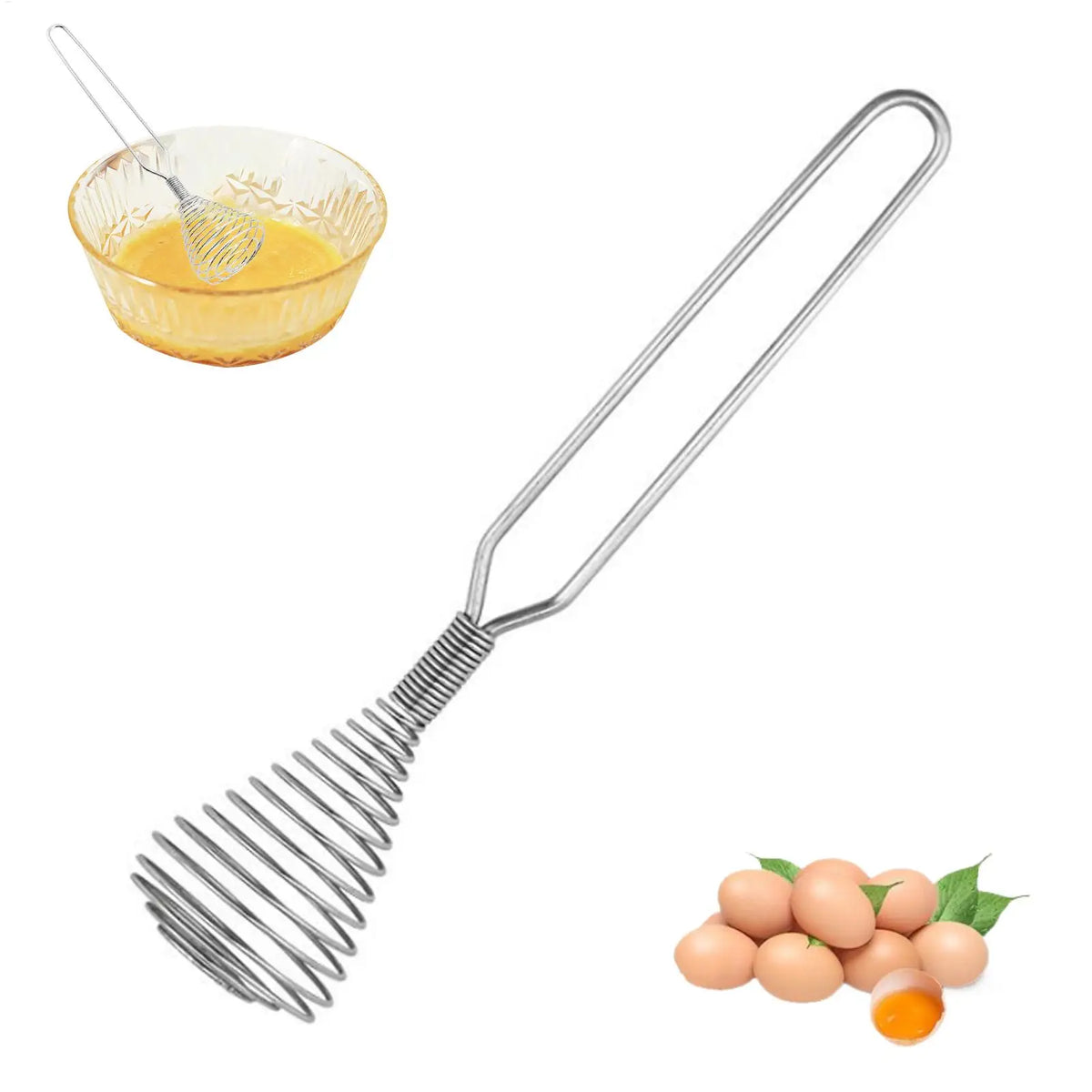 Egg Whisk Spring Coil Whisk Hand Stirrer Handheld