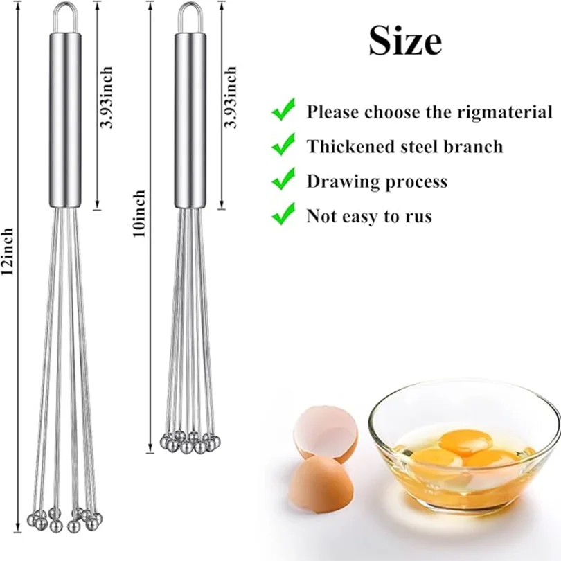 1pc Stainless Steel Ball Whisk Whisk Wire Egg