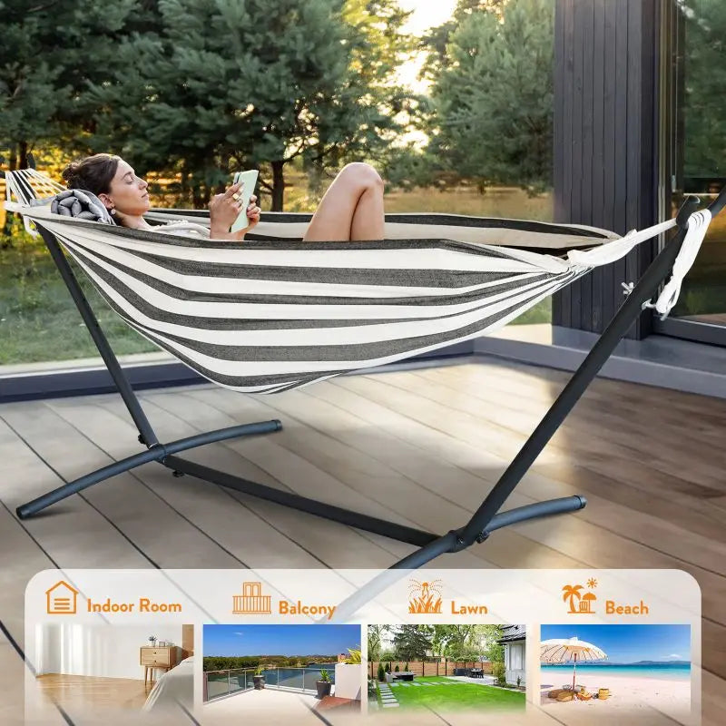 Gyroor Hammock Adjustable Stand- Stylish Hammock Bed W/Storage