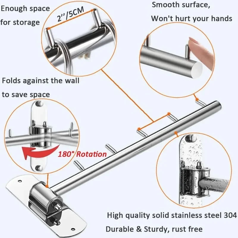 Clothes Hanger Rack Swing Arm Folding Clothes Hanger