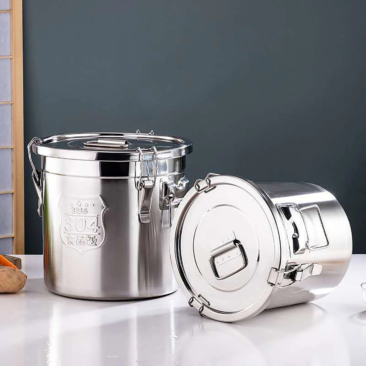 6l/12l Stainless Steel Cereal Container Rice Oil Storage