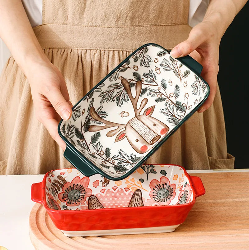 Ywdl Ceramic Baking Dish Roasting Lasagna Pan Rectangular