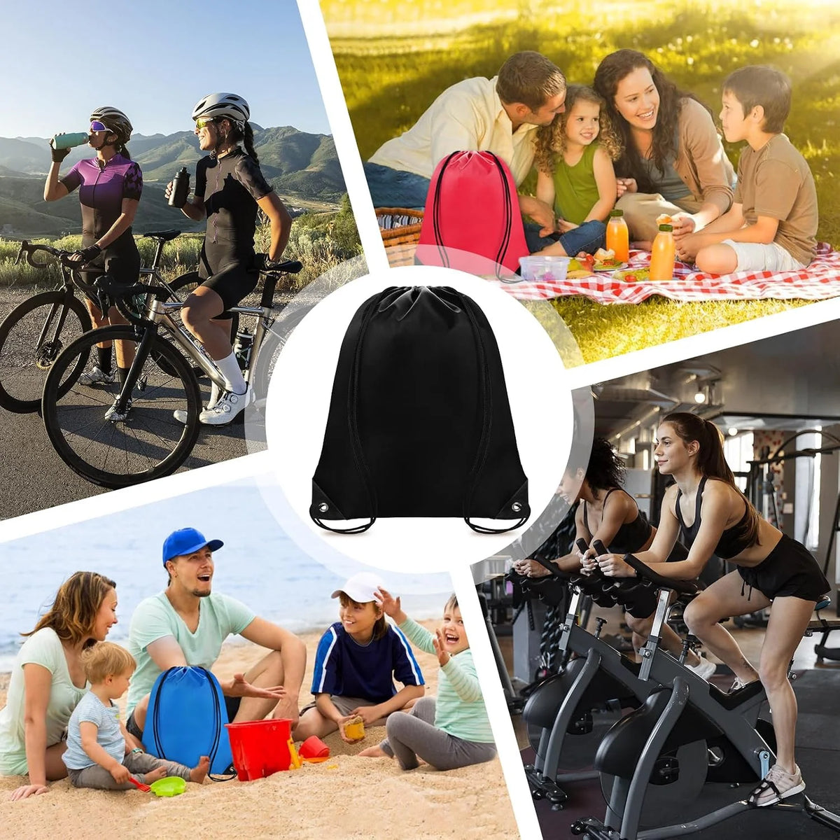 10-100pcs Customized Drawstring Backpack - Lightweight Outdoor