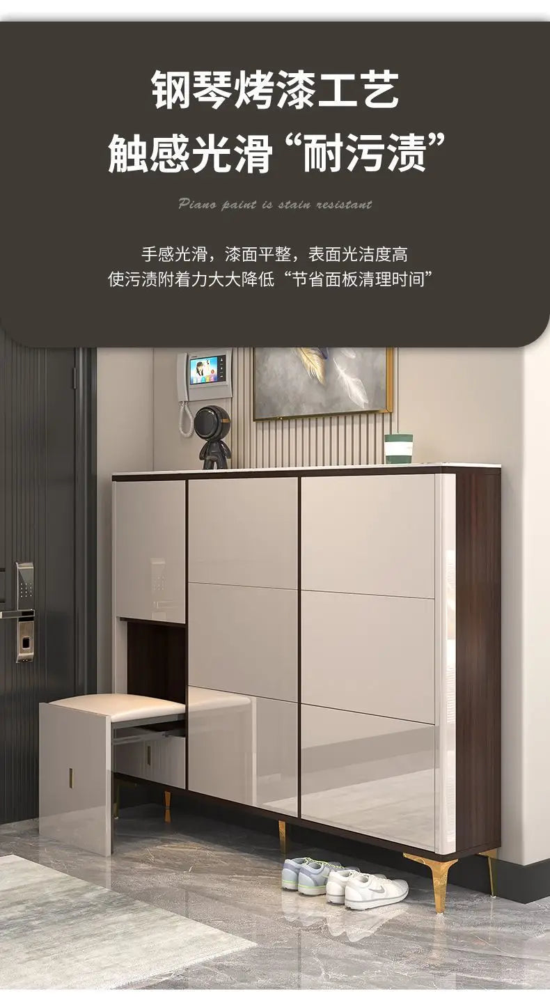 Luxury Ultra-Thin Shoe Cabinet Organizer Storage Living Room