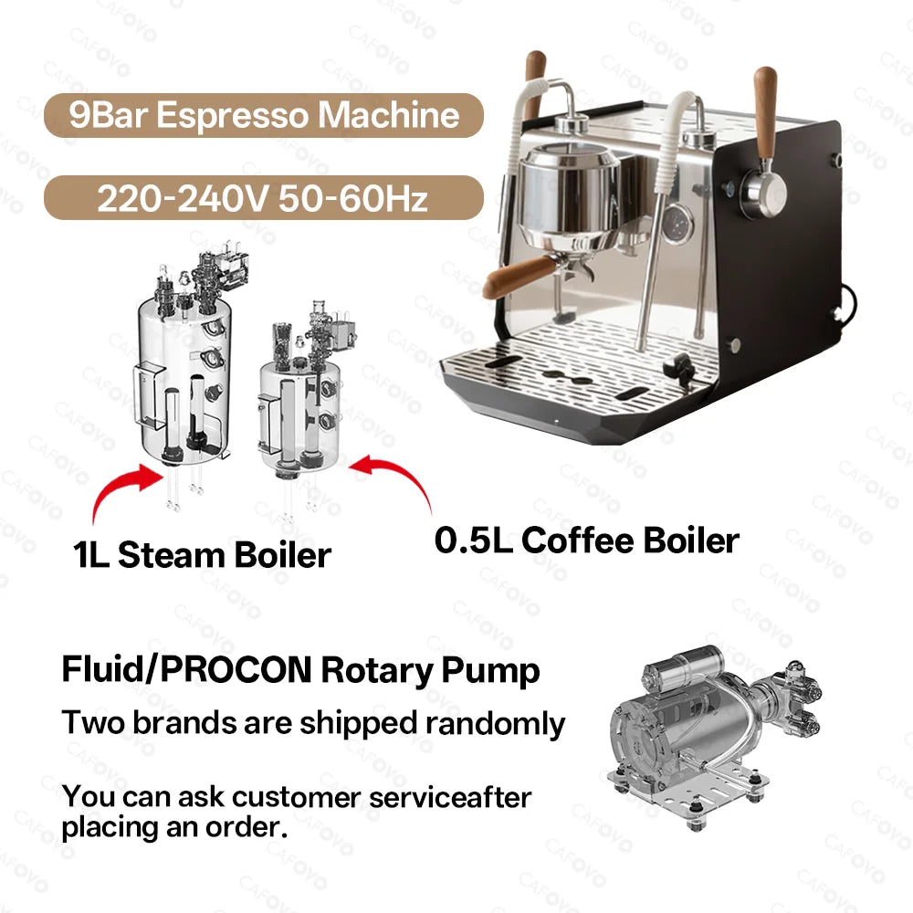 Cafovo E102 Commercial Semi-Automatic Espresso Machine Pid