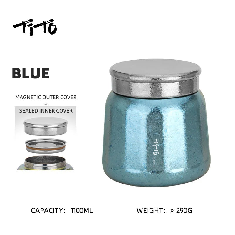 Tito Titanium Pure Titanium Tea Jar Large Storage