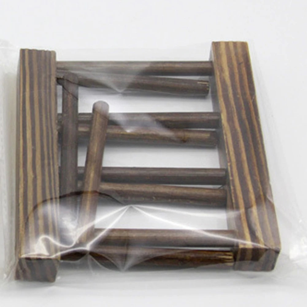 Wooden Dish Drain Rack Dinnerware Storage Organizer Tray
