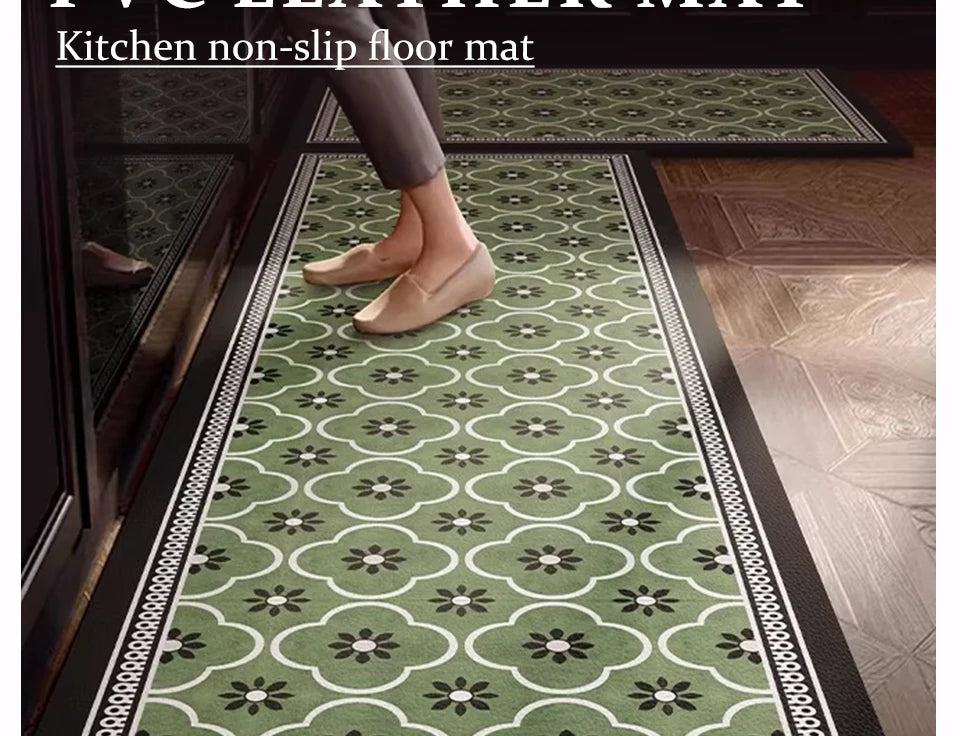 Floor Mat Long Rug Waterproof Non-Slip Pvc Leather