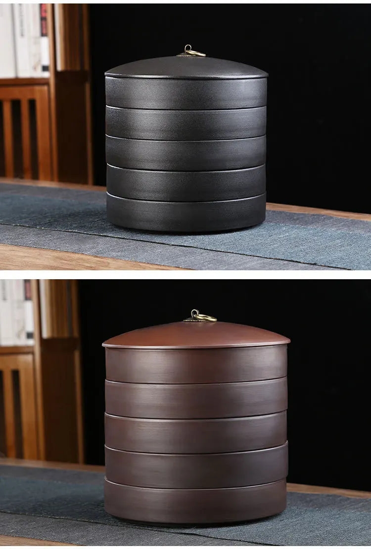 Creative Ceramic Tea Storage Jar Large Handmade Loose