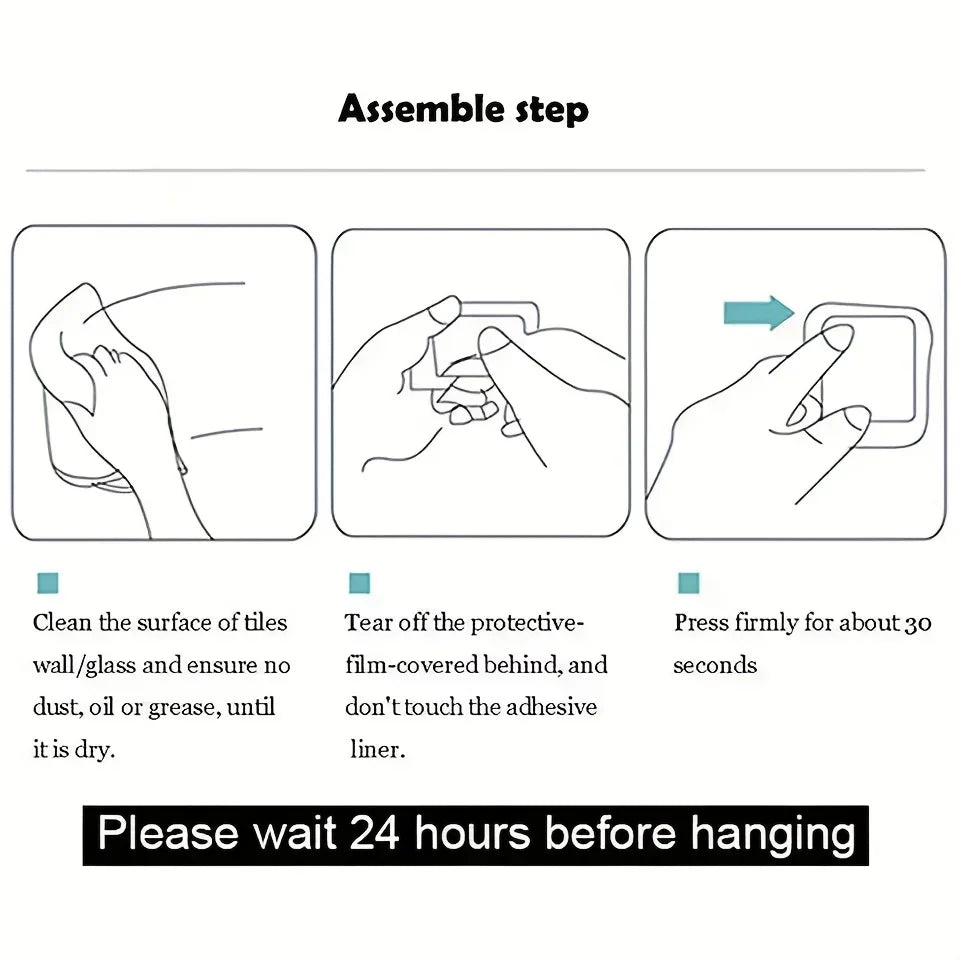 1pc No Punching Self-Adhesive Hook Stainless Steel Bathroom