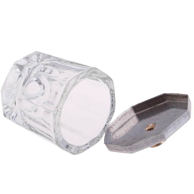 1xcosmetic Octagon Shaped Glass Dappen Dish Stainless Steel