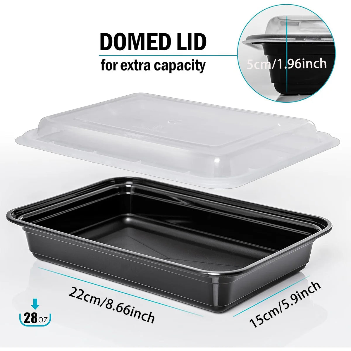 10pcs/Set Meal Prep Containers Compartment Sealed Lid Plastic