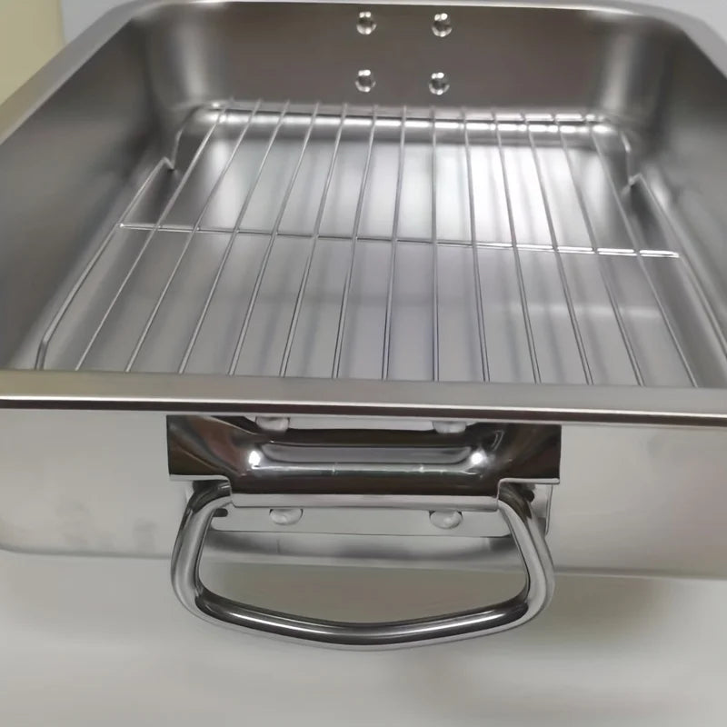 Stainless Steel Roasting Pan Rectangular Cake Baking Tray