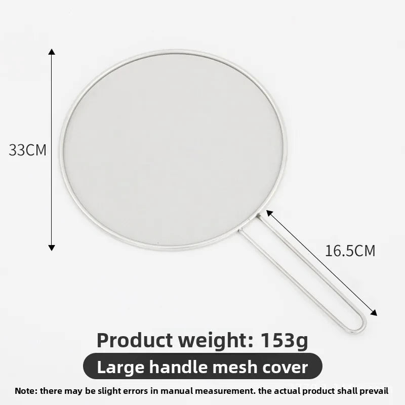 Stainless Steel Splatter Screen Oil-Proofing Lid Spill-Proof