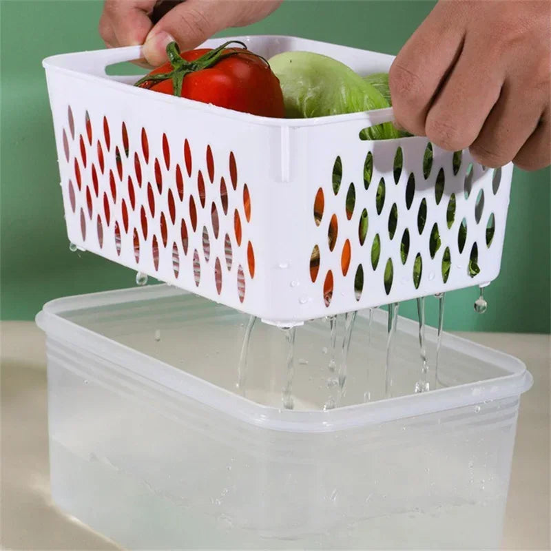 Refrigerator Preservation Storage Box Drain Basket Storage