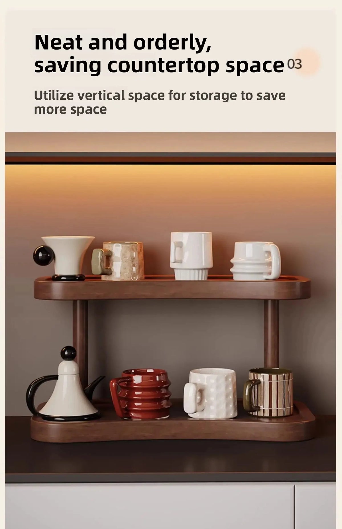 Countertop Water Cup Organizer Cabinet Cup Storage Rack