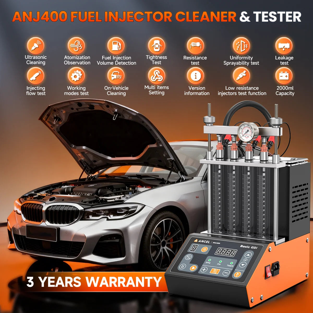 Ancel Anj400 Gdi Fuel Injector Cleaner Tester Machine