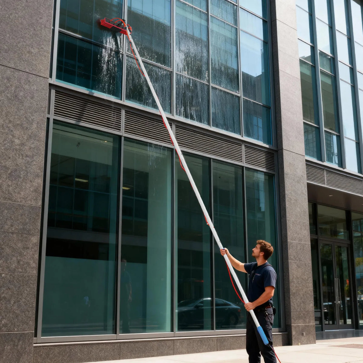 Window Cleaning System Cleaning Brush & Pole Cleaning