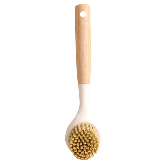 1pcs Bamboo Handle Dish Brush Non-Scratch Bristles Cleaning