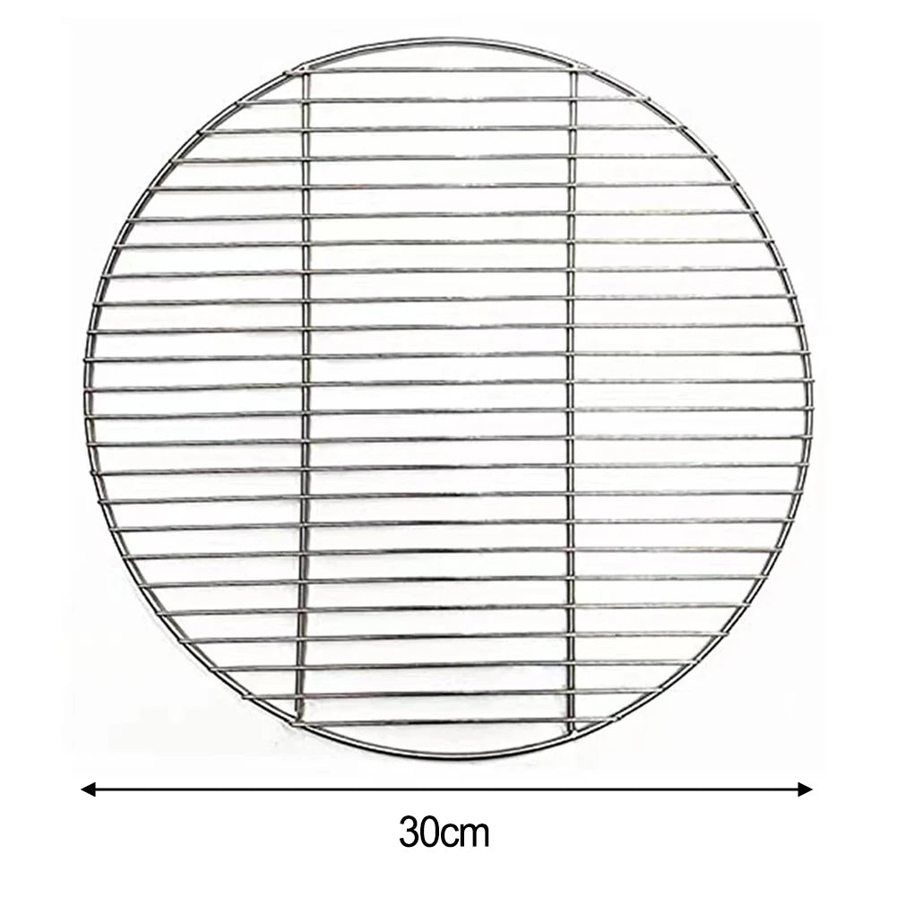 1pc 30/35/40cm Stainless Steel Round Grid Net Barbecue