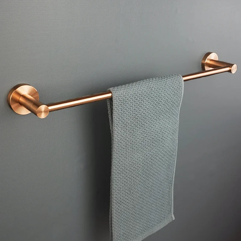 Brushed Rose Gold Stainless Steel Wall-Mounted Bathroom -Towel