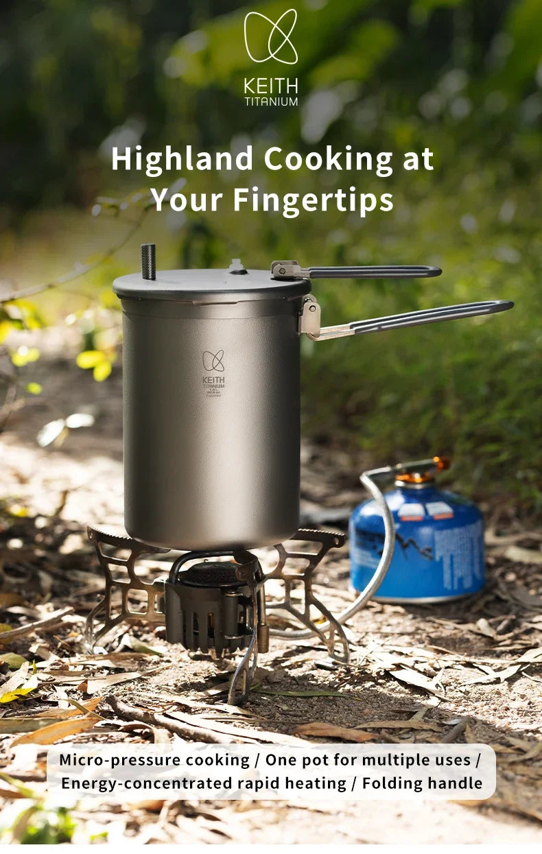 Keith Pure Titanium High-Altitude Mountain Pressure Cooker 8l