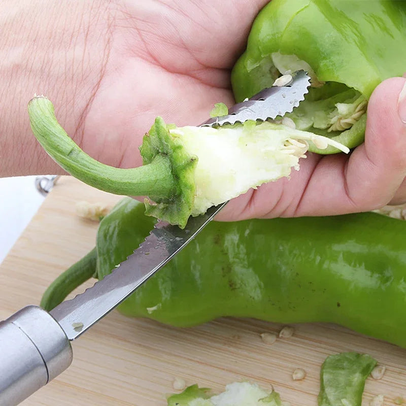 1pcs Vegetable Fruit Coring Pepper Tomato Slicer Edge