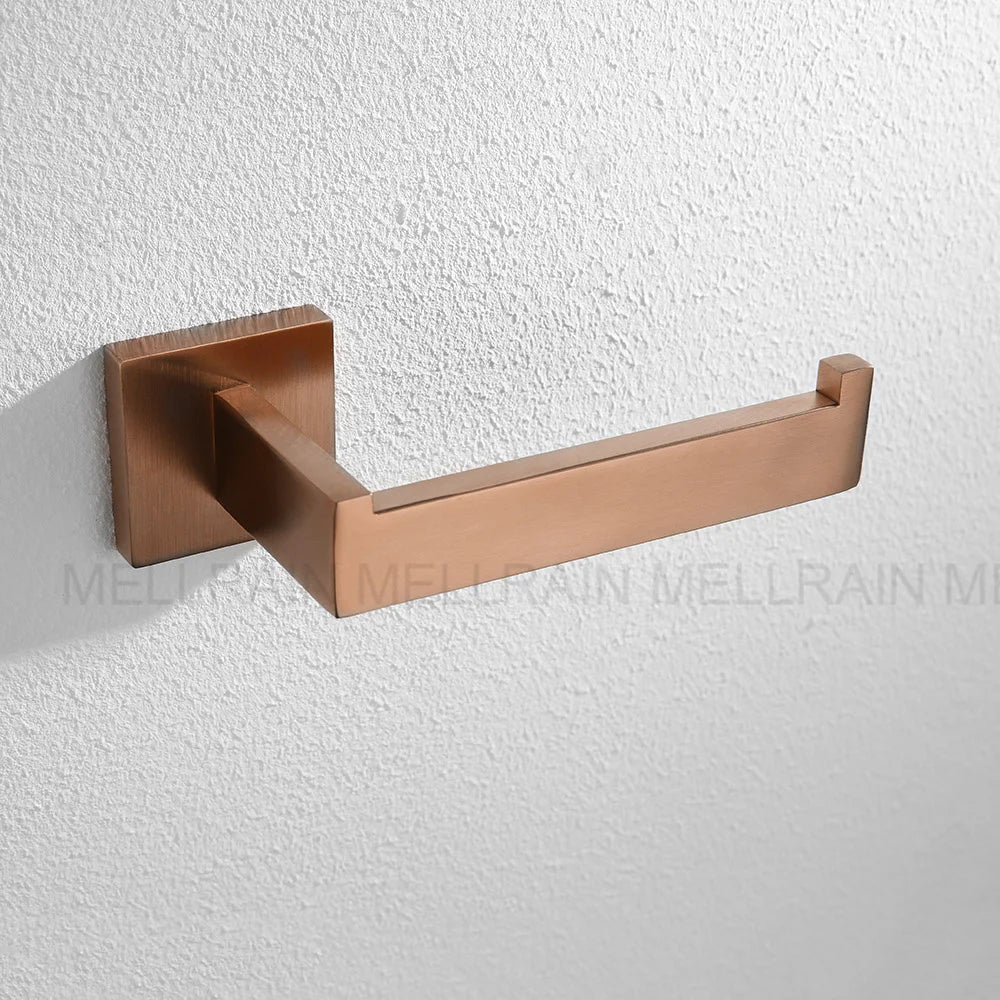 Brushed Rose Gold Bathroom Hardware Square Bath Toilet