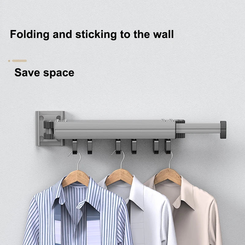 Wall Mount Folding Clothes Drying Rack Retractable Extension