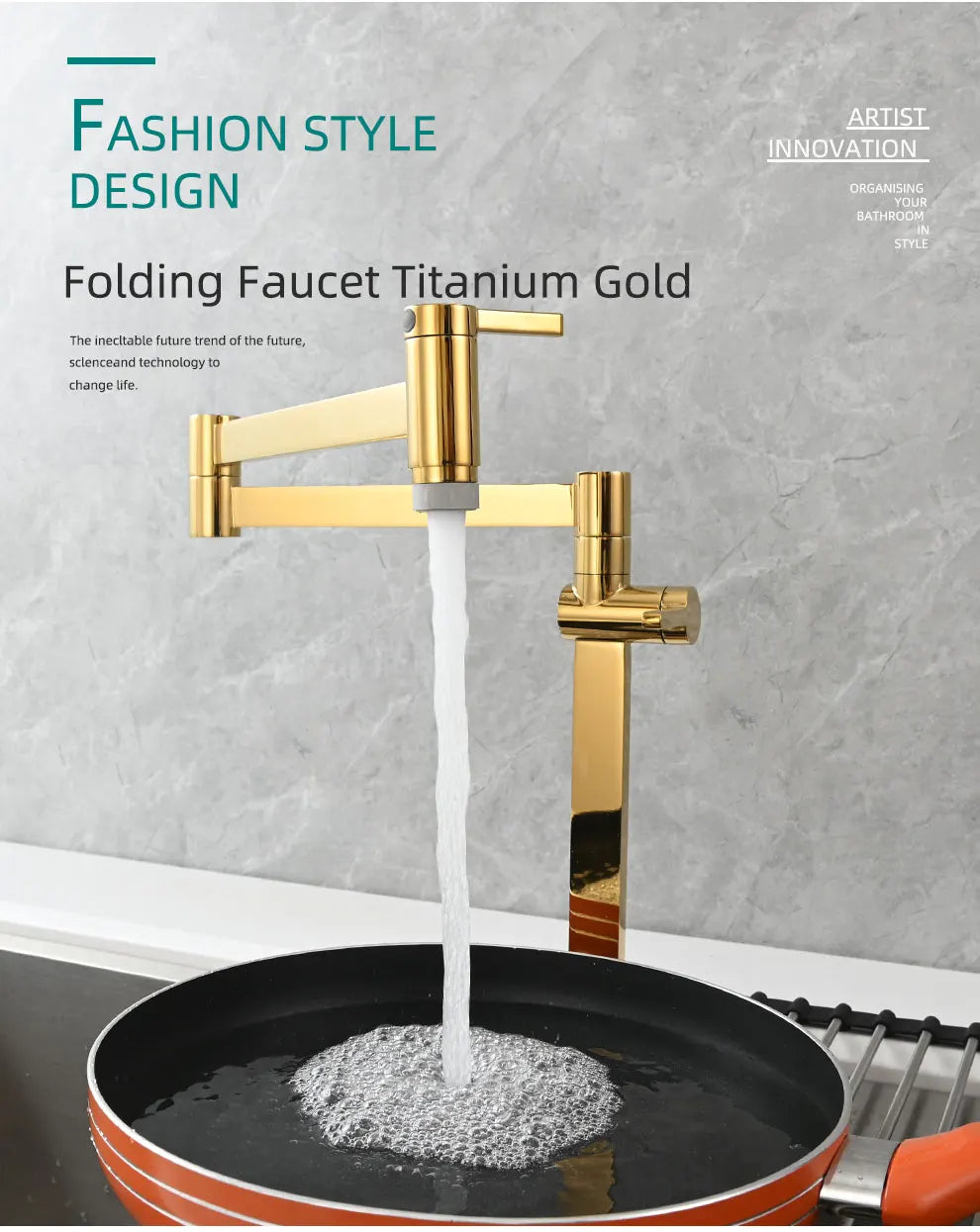 Ciencia Brass Pot Filler Faucet Deck Mount Stove