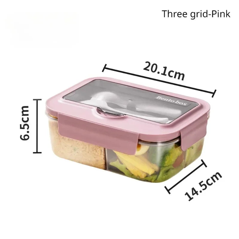 Lunch Box Tableware Office Workers Square Divided Microwave