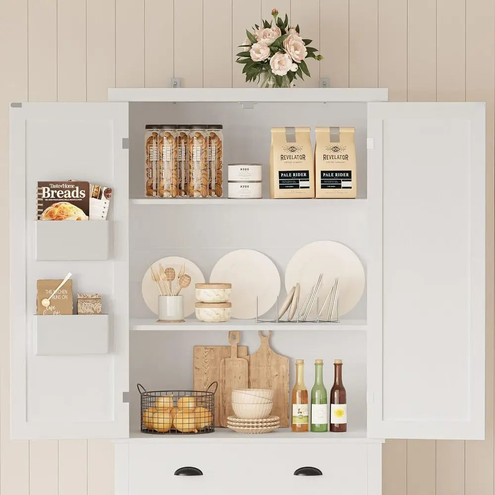 Ironck Pantry Storage Cabinet 83 Barn Doors Drawer