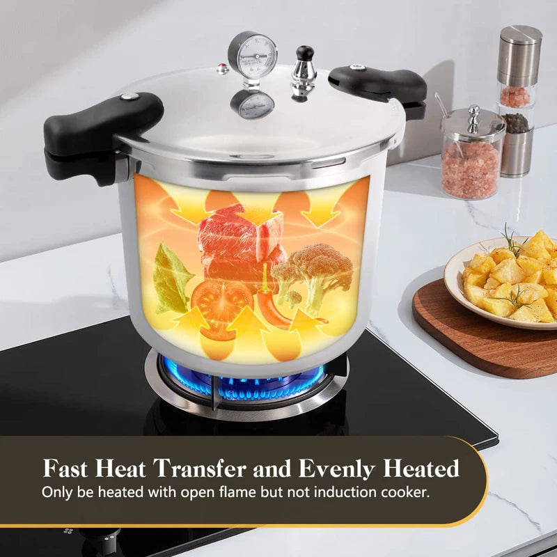 23qt Aluminum Pressure Cooker & Canner 105kpa Induction
