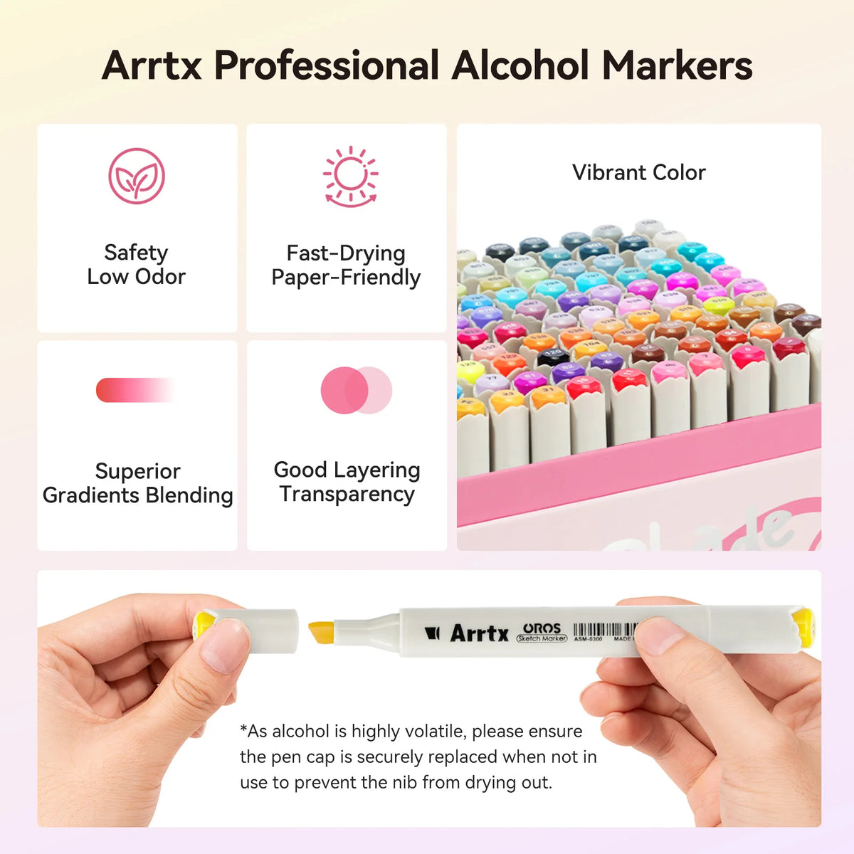 Arrtx Alcohol Markers 160 Color Brush Chisel Dual