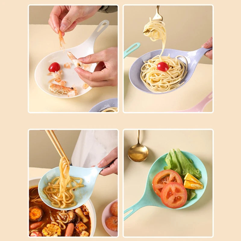 Korean Handheld Dish Fashion White Handle Large Spoon