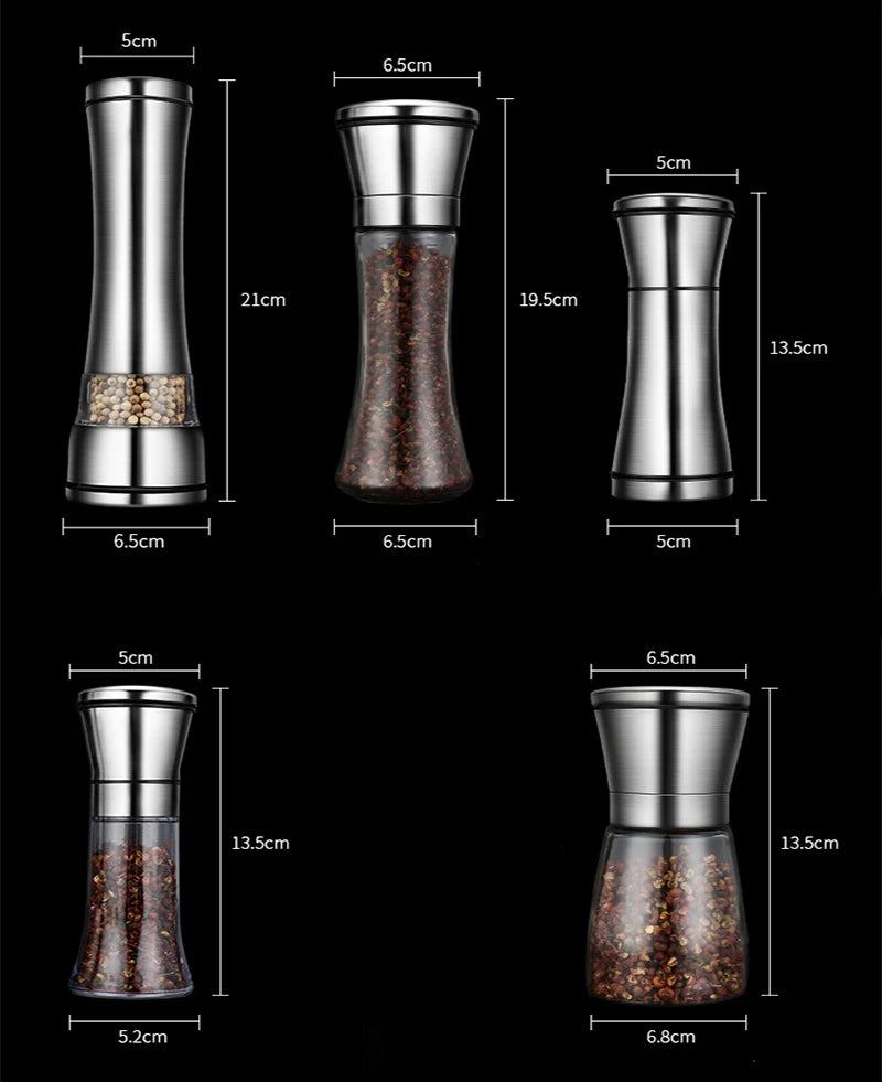 Stainless Steel Salt Pepper Grinders Bottle Spice Jar