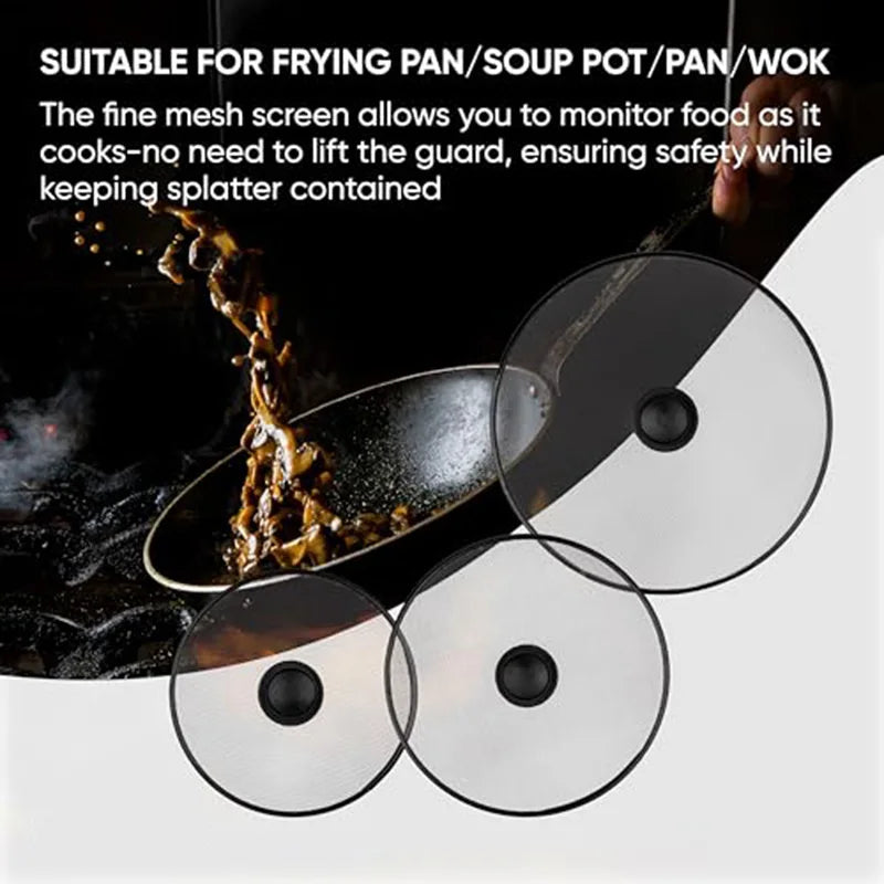 25/29/33cm Splash Proof Pan Lid Splatter Guard Fine