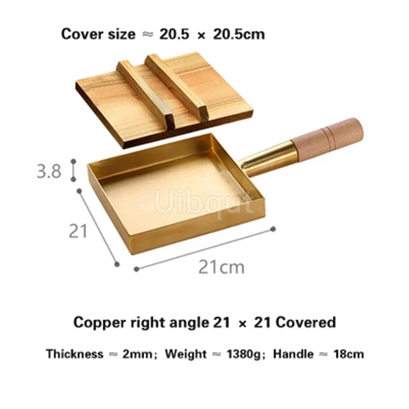 Brass Baking Tray Copper Frying Pan Square Pan