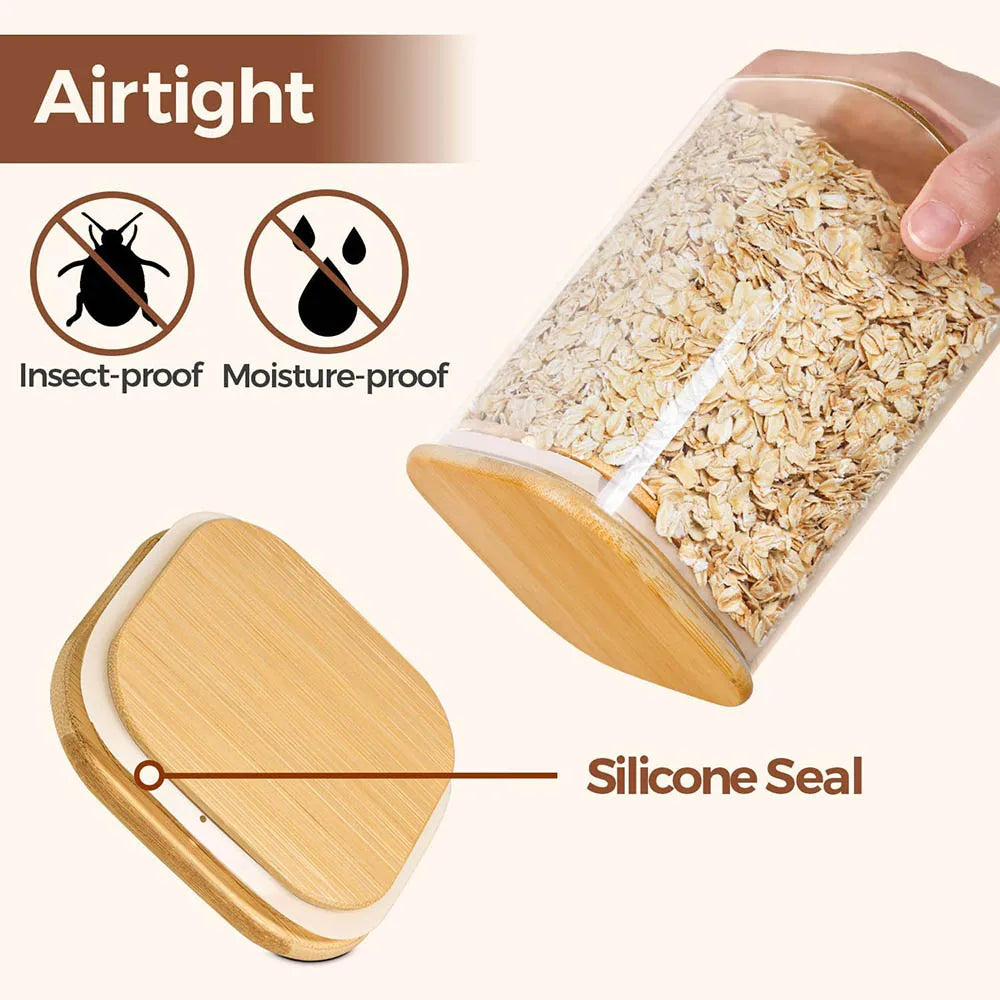 Airtight Glass Storage Canister Lids Food Storage Container