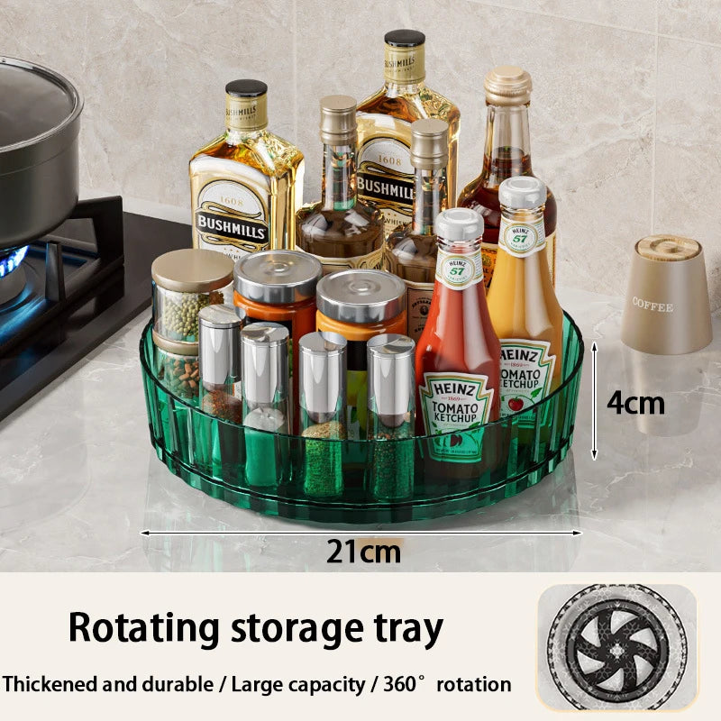 Rotating Spice Rack Kitchens Multi-Functional Storage Tray