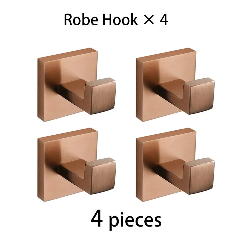 Brushed Rose Gold Bathroom Hardware Square Bath Toilet