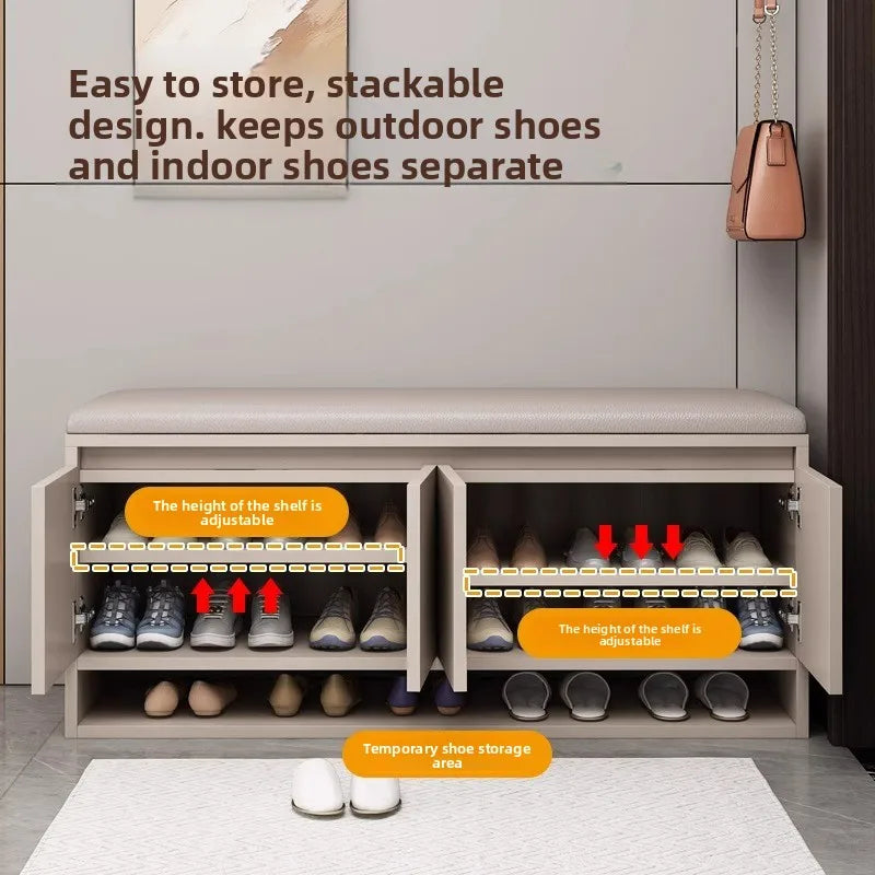 Shoe Storage Bench Cushion Seat Entryway Shoe Cabinet
