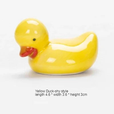 1-5pcs Funny Duck Ceramic Crafts Chopstick Shelf Resturant